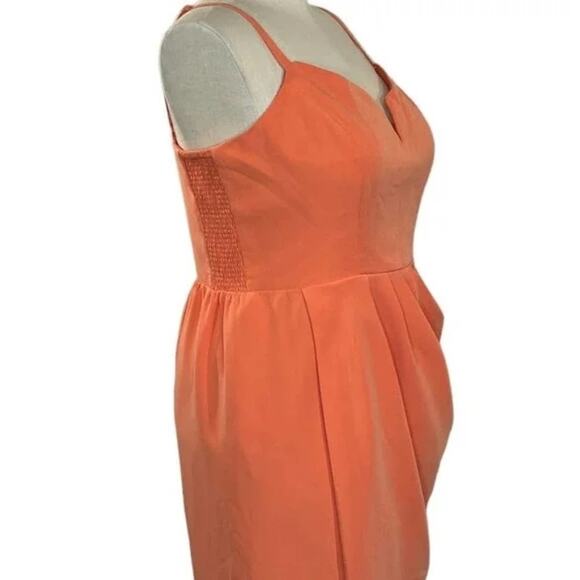 City Chic Dress Sassy V neck Orange Melon Cocktail Wedding Bridesmaid size XL 22 - Picture 5 of 13